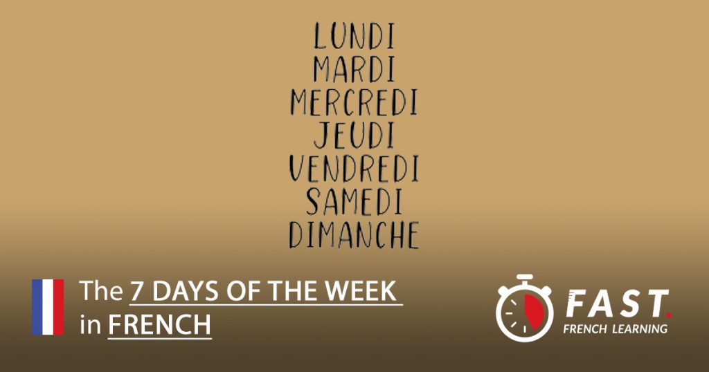 days of the week in French